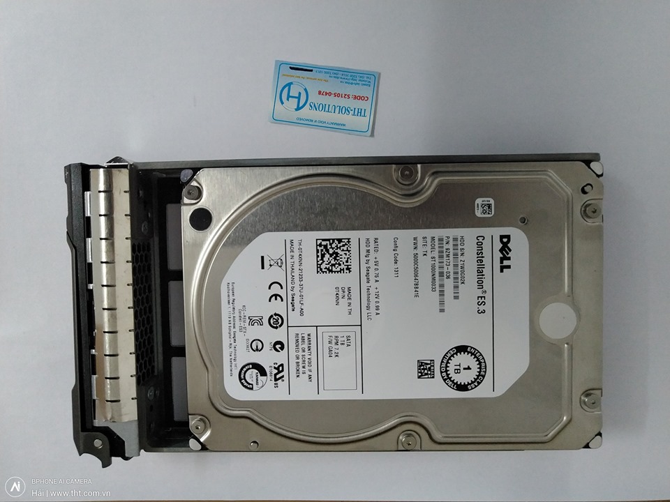 0T4XNN Dell HDD 1TB SATA 6G 7.2K 3.5″